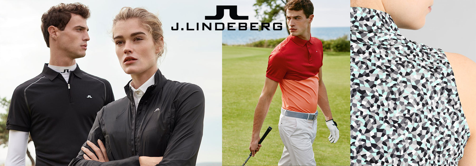 Collection of J.Lindeberg  golf clothing being worn.