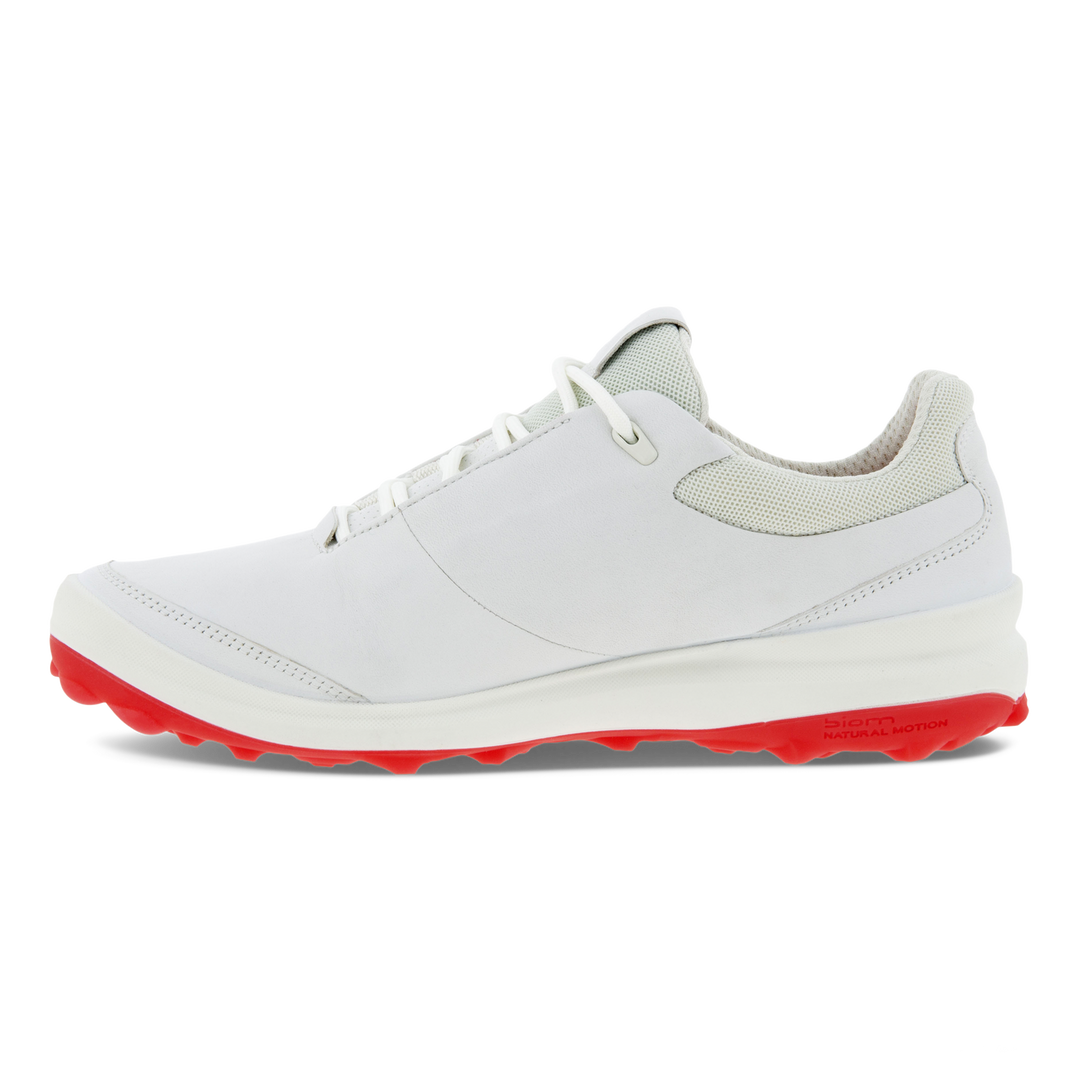 Ecco Womens Golf Biom Hybrid 3 Shoes - WHITE/HIBISCUS