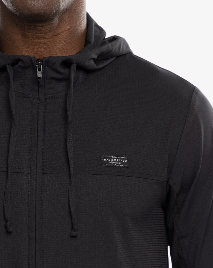 TRAVIS MATHEW MEN'S WANDERLUST FULL ZIP HOODIE - BLACK