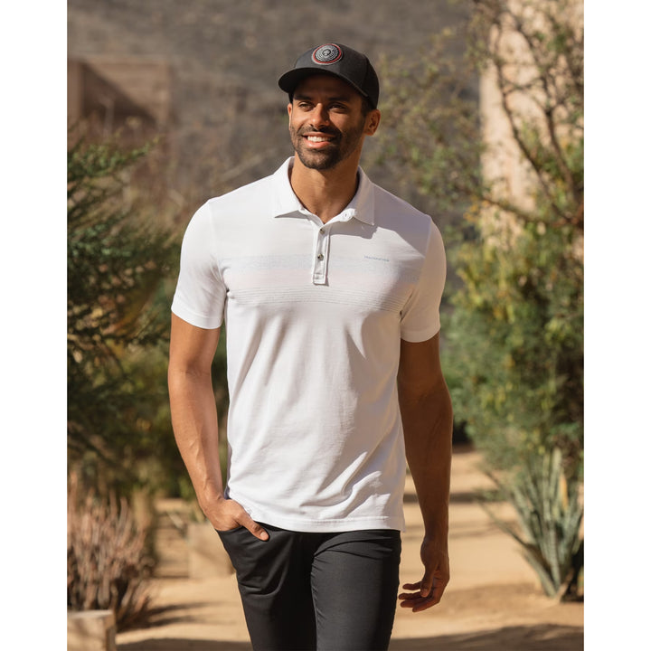 TRAVIS MATHEW MENS GULF SIDE POLO - WHITE