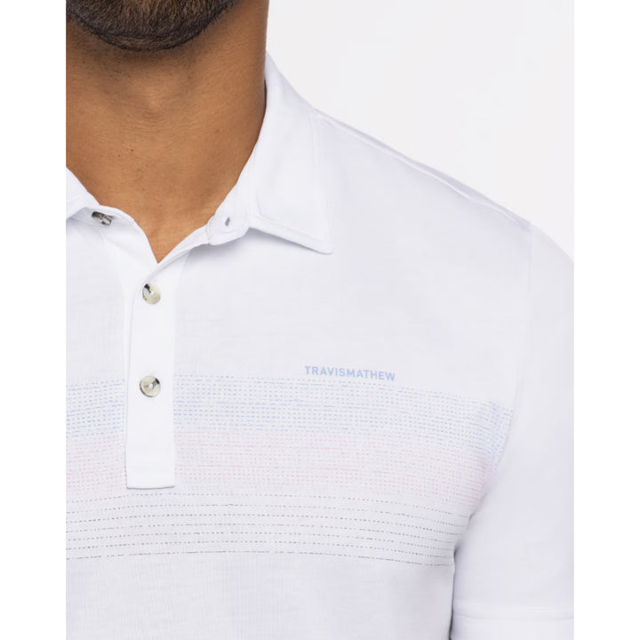 TRAVIS MATHEW MENS GULF SIDE POLO - WHITE
