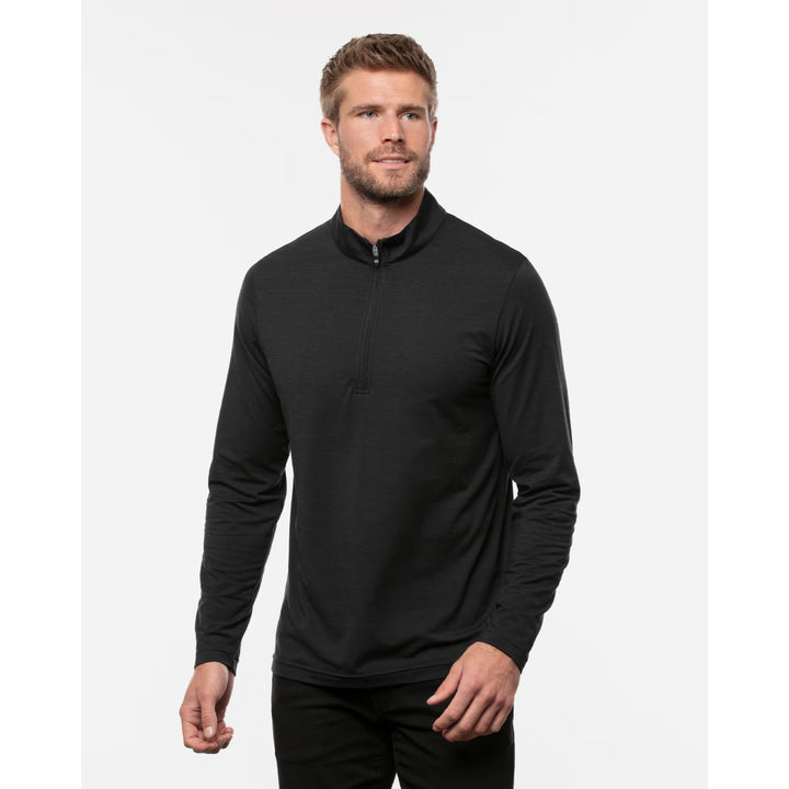 TRAVIS MATHEW MENS HAVASU 2.0 QUARTER ZIP PULLOVER - BLACK