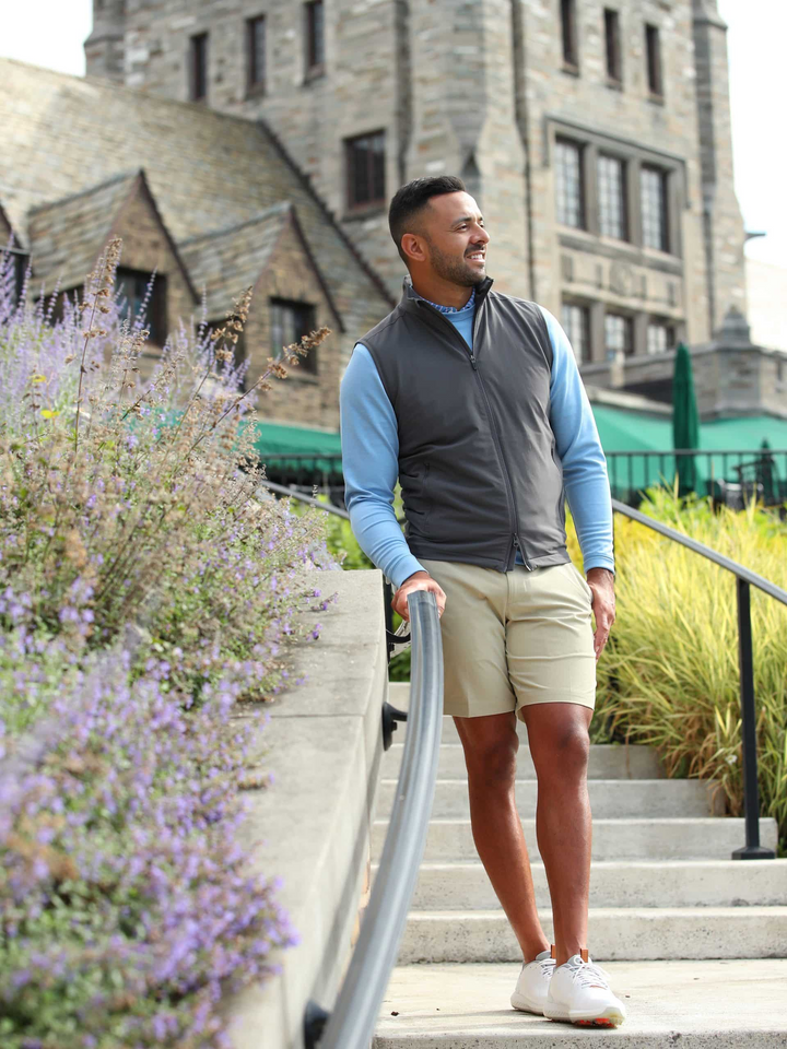 Donald Ross Mens SUPER GOLF Elements Full Zip Vest - STORMY SKY