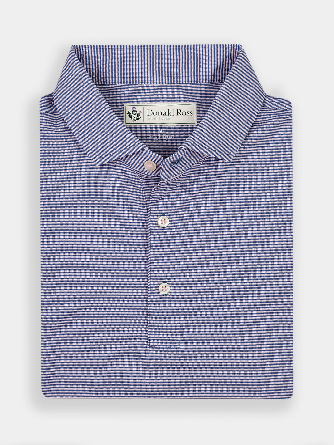 Donald Ross Mens Classic Fit WINDSOR Polo - DENIM / LOTUS