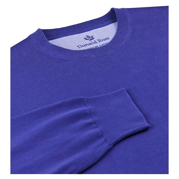 Donald Ross Mens Cotton Solid Crewneck Pullover - NAVY - Golf Anything Canada