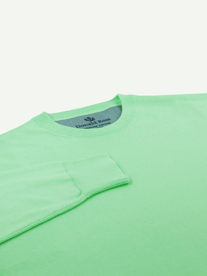 Donald Ross Mens Classic Fit SUPER GOLF SUPER FINE Cotton Crew Neck Sweater - CUCUMBER