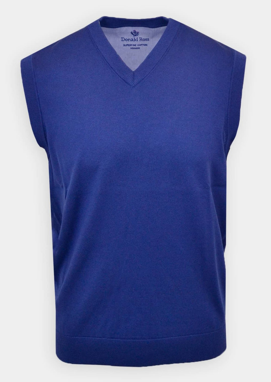 Donald Ross Mens Classic Fit SUPER GOLF SUPER FINE V-Neck Sweater Vest - NAVY