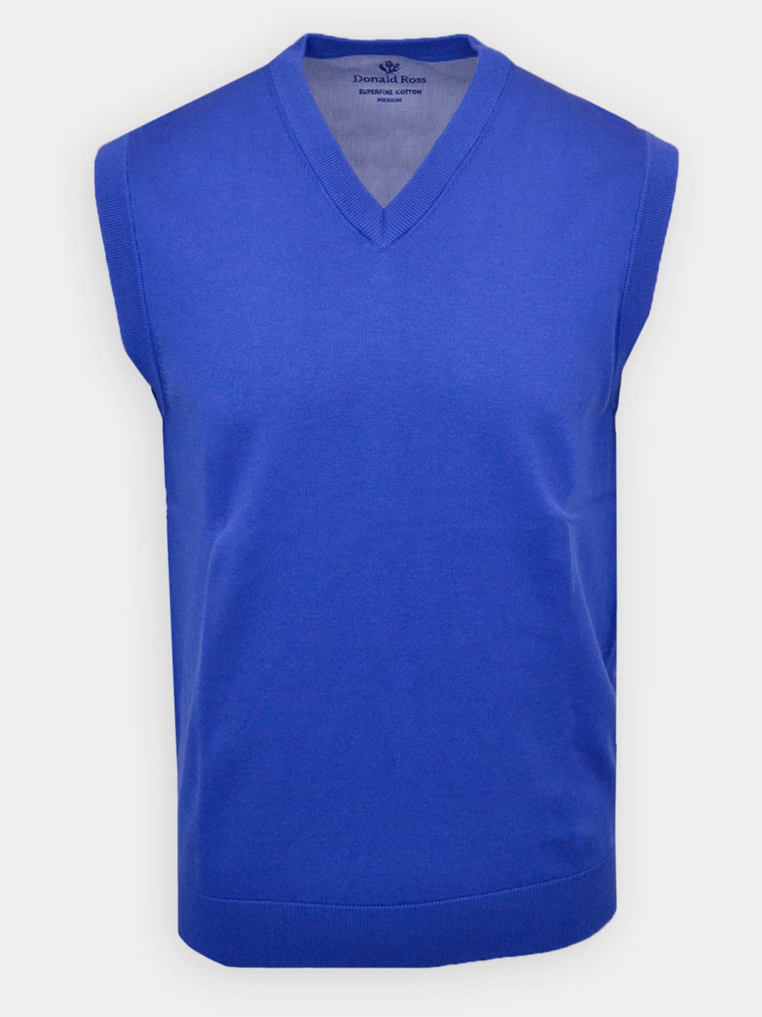 Donald Ross Mens Classic Fit Super Golf V-Neck Sweater Vest - ROYAL