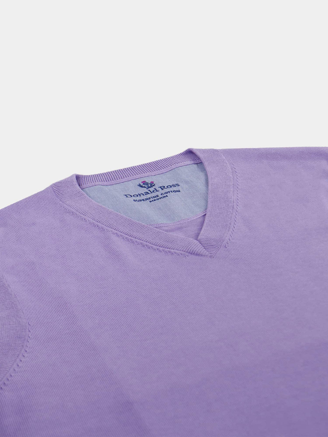 Donald Ross Mens SUPER GOLF SUPER FINE Cotton V-Neck Sweater Vest- LILAC