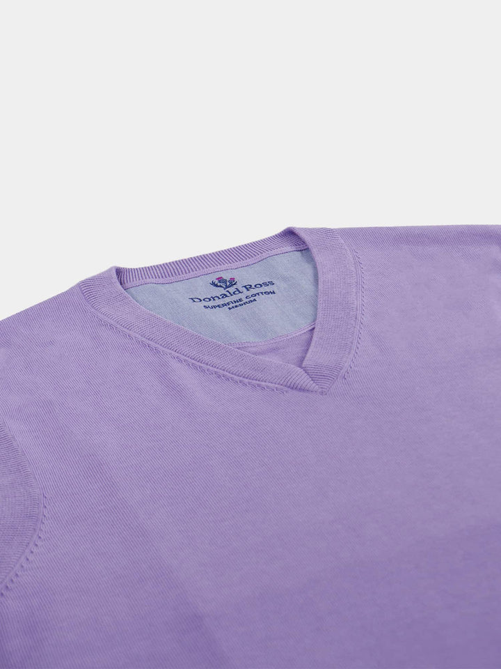 Donald Ross Mens SUPER GOLF SUPER FINE Cotton V-Neck Sweater Vest- LILAC