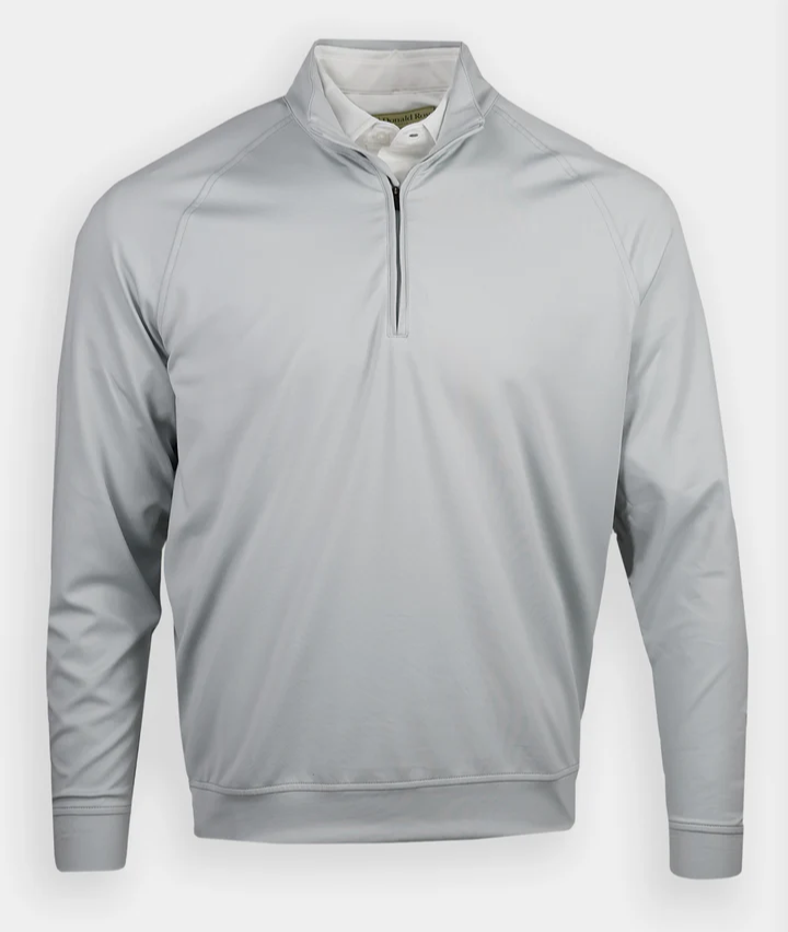 Donald Ross Mens Classic Fit TOPEKA Quarter Zip Pullover - GRANITE