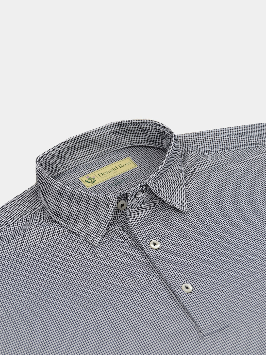 Donald Ross Classic Fit Mens Bowtie Print Polo - BLACK/WHITE