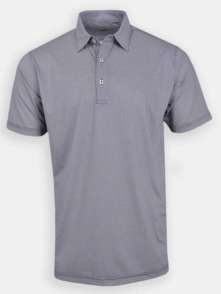 Donald Ross Classic Fit Mens Bowtie Print Polo - BLACK/WHITE