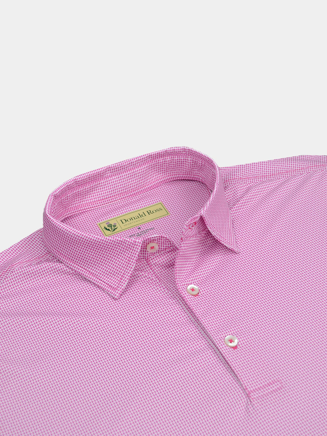 Donald Ross Classic Fit Mens Bowtie Print Polo - SANGRIA/WHITE