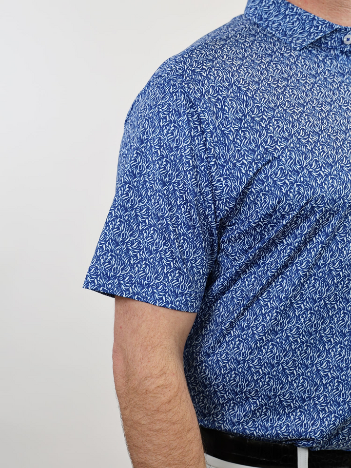 Donald Ross Mens Classic Fit ATLANTA Polo - NAVY / WHITE