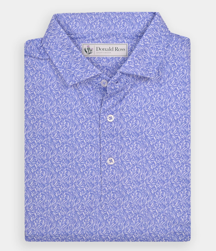 Donald Ross Mens Classic Fit ATLANTA Polo - JUNIPER / WHITE