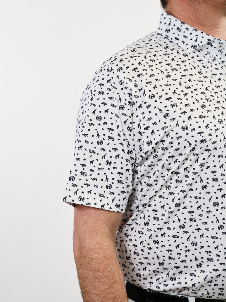 Donald Ross Mens Classic Fit ATHENS Polo - WHITE/BLACK