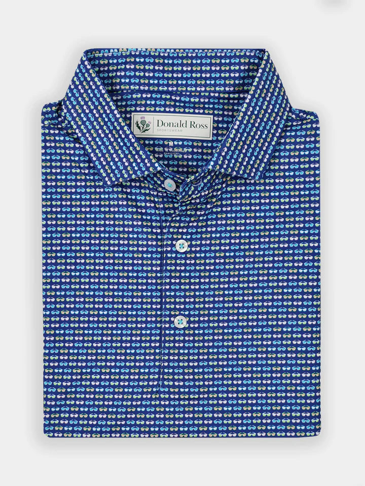 Donald Ross Mens Classic Fit JUNO Polo - NAVY MULTI