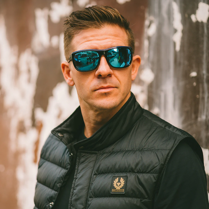 Revo Enzo  Glass Lens Polarized Sunglasses  - Black/Revo H20 Blue