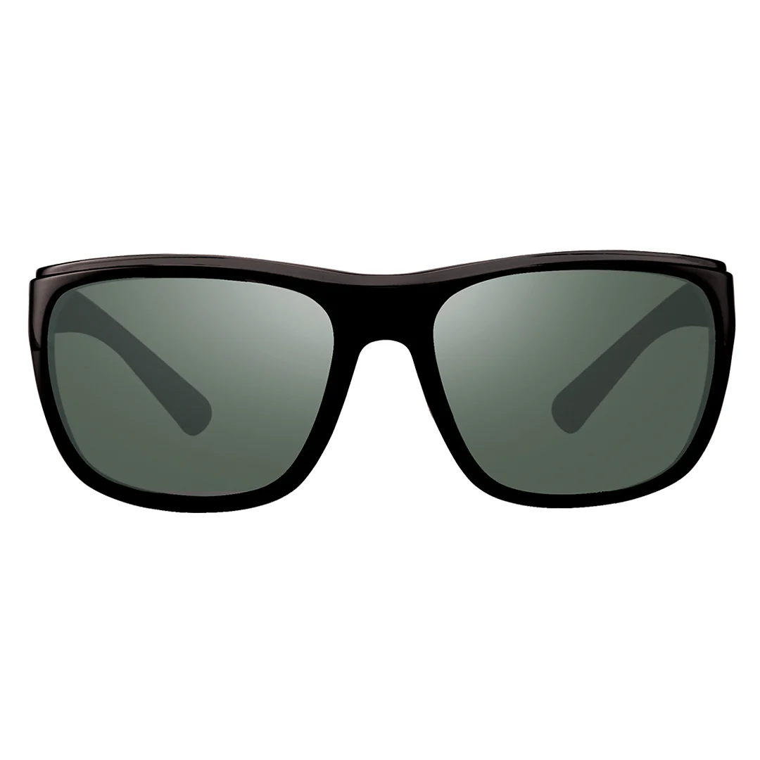 Revo Enzo Glass Lens Polarized Sunglasses  - Matte Black/Smoky Green