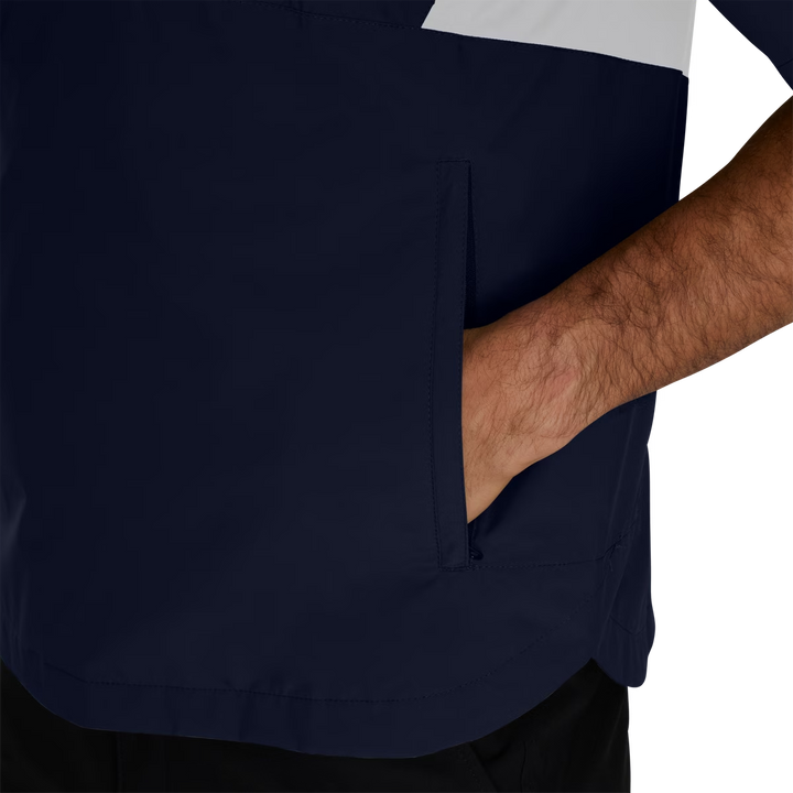 Footjoy Men's HydroLite X Short Sleeve Rain Shirt - NAVY / WHITE