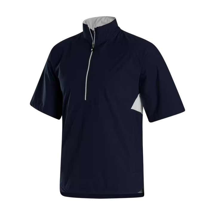 Footjoy Men's HydroLite X Short Sleeve Rain Shirt - NAVY / WHITE