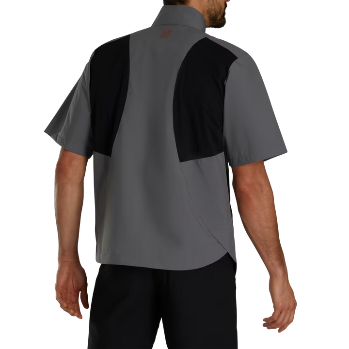 Footjoy Men's HydroLite X Short Sleeve Rain Shirt - CHARCOAL / BLACK