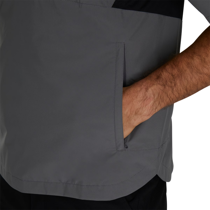 Footjoy Men's HydroLite X Short Sleeve Rain Shirt - CHARCOAL / BLACK