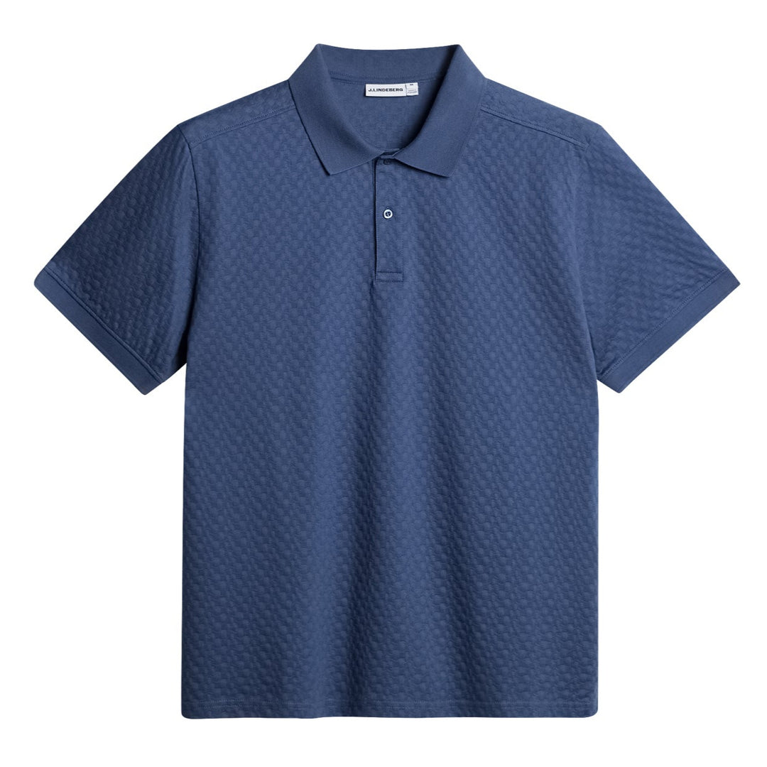 J.Lindeberg Mens Reg Fit DEVON COTTON Polo - VINTAGE INDIGO