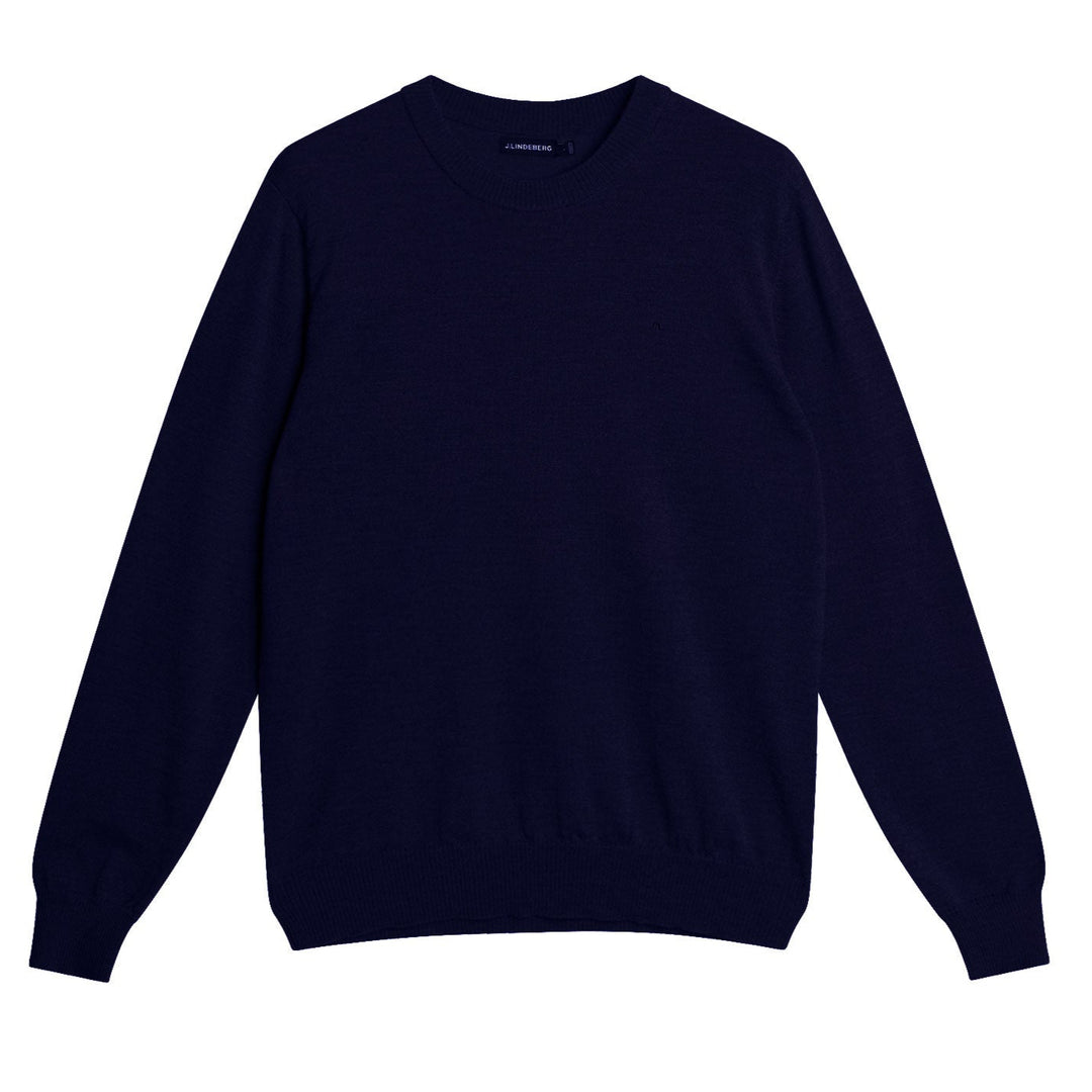 J.Lindeberg Men's Keane 100% Merino Wool Crew Neck Sweater - JLNAVY