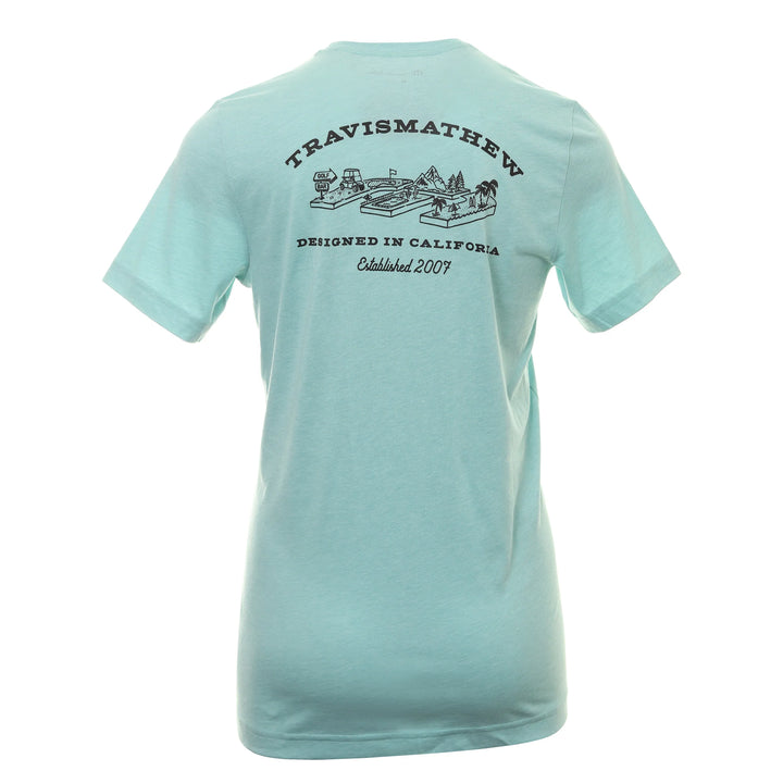 TRAVIS MATHEW MENS FUN TO BE HAD T-SHIRT - HEATHER TURQUOISE