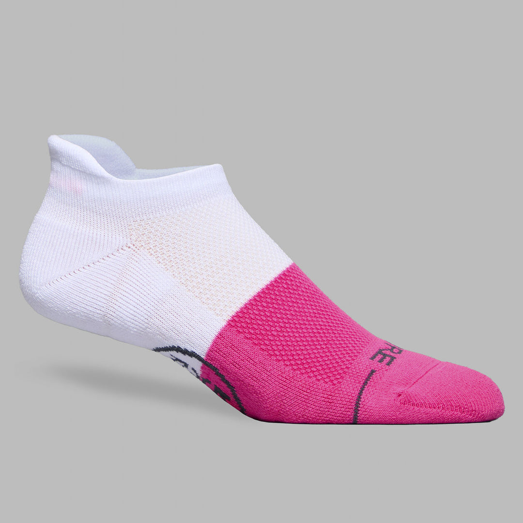 G/FORE WOMENS TWO TONE FORE PLAY ANKLE SOCK - SNOW / KNOCKOUT PINK