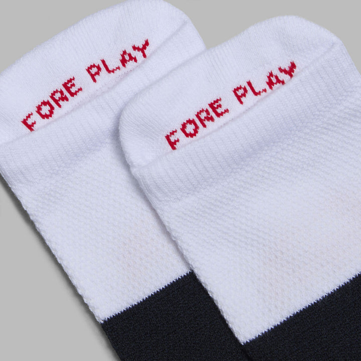 G/FORE WOMENS TWO TONE FORE PLAY ANKLE SOCK - SNOW / TWILIGHT
