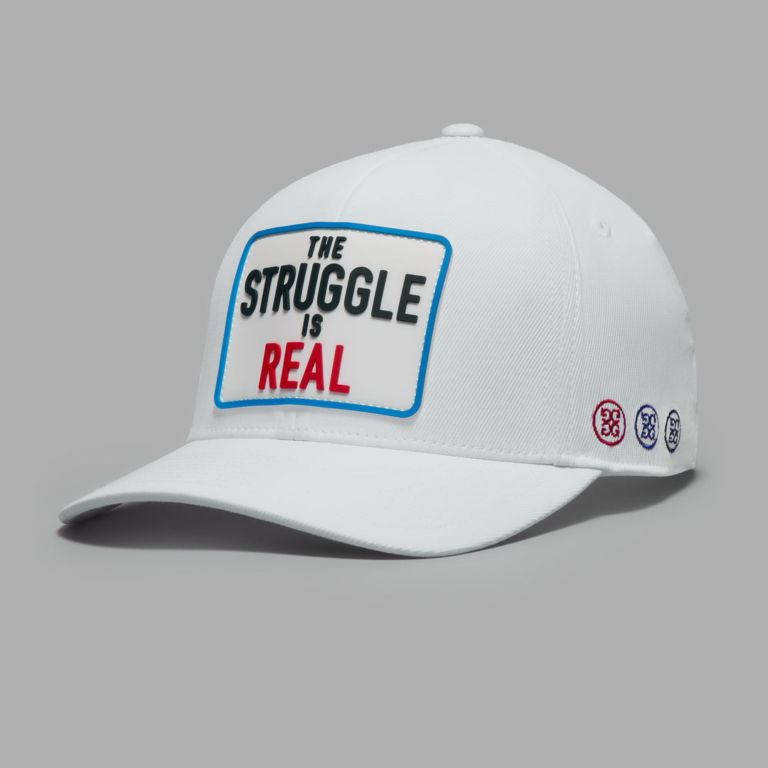 G/FORE MEN'S THE STRUGGLE IS REAL STRETCH TWILL SNAPBACK - SNOW