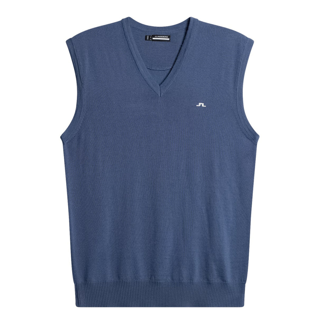 J.Lindeberg Men's Liam Knitted Wool Vest - VINTAGE INDIGO