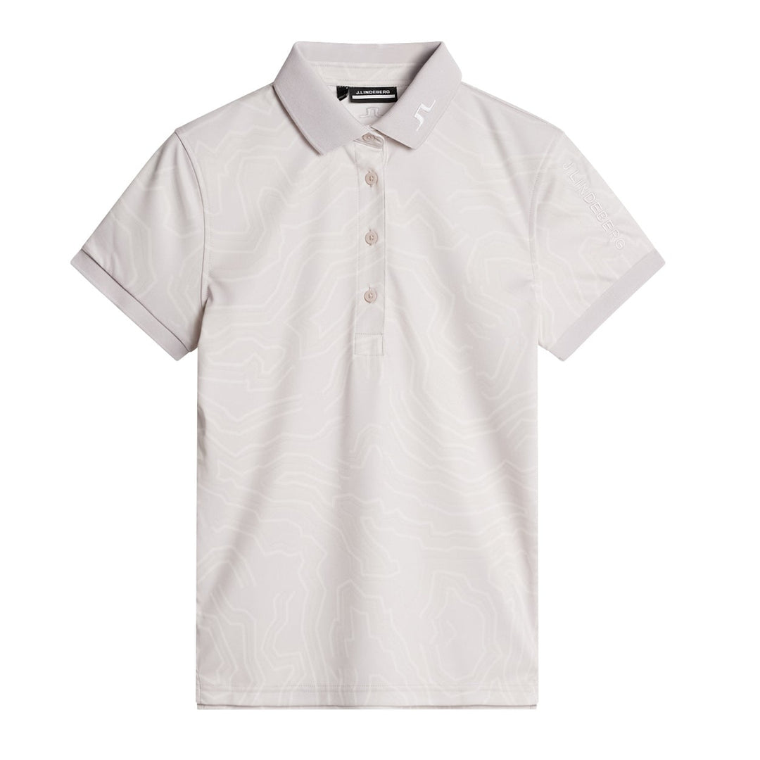 J.Lindeberg Women's TOUR TECH PRINT Polo - TOPO GREY LILAC