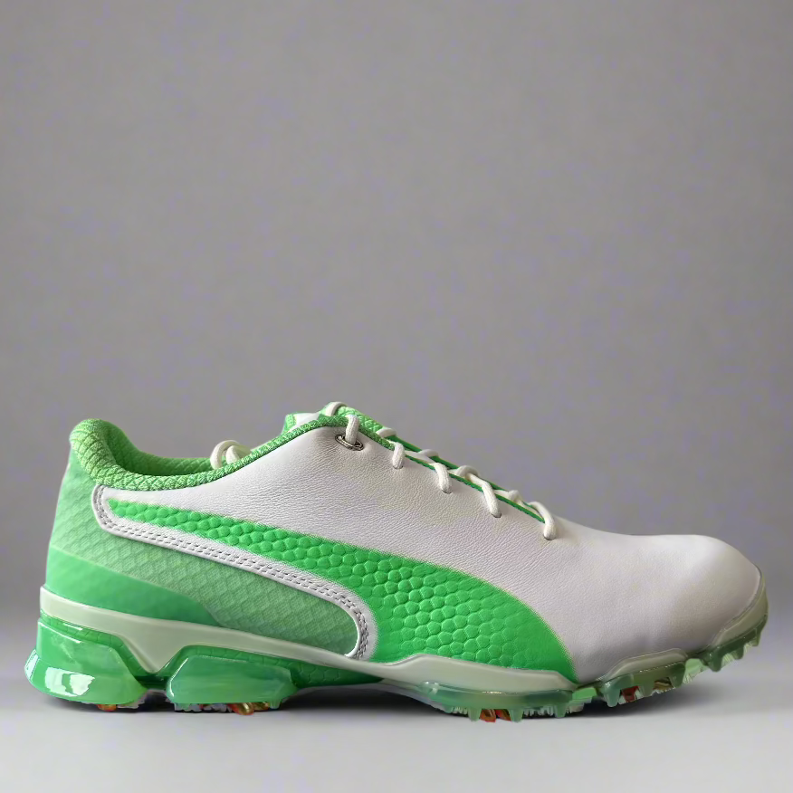 Puma Men's TOUR (RICKIE FOWLER) IGNITE PROADAPT DELTA LEATHER Golf Shoes  IRISH GREEN WHITE