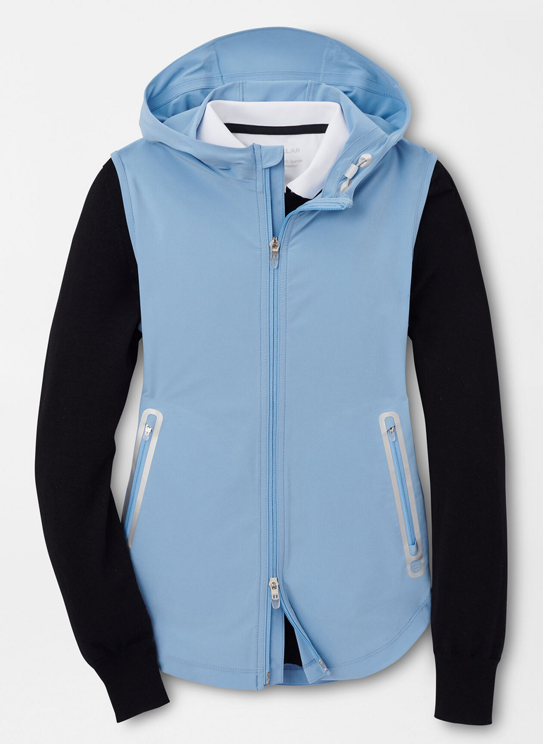 Peter Millar Womens Jameson Flex Adapt Full-Zip Hooded Vest - CHANNEL BLUE