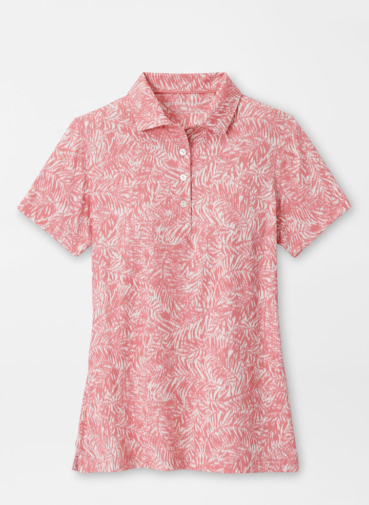 Peter Millar Womens Island Time Short-Sleeve Button Polo - Coral Reef