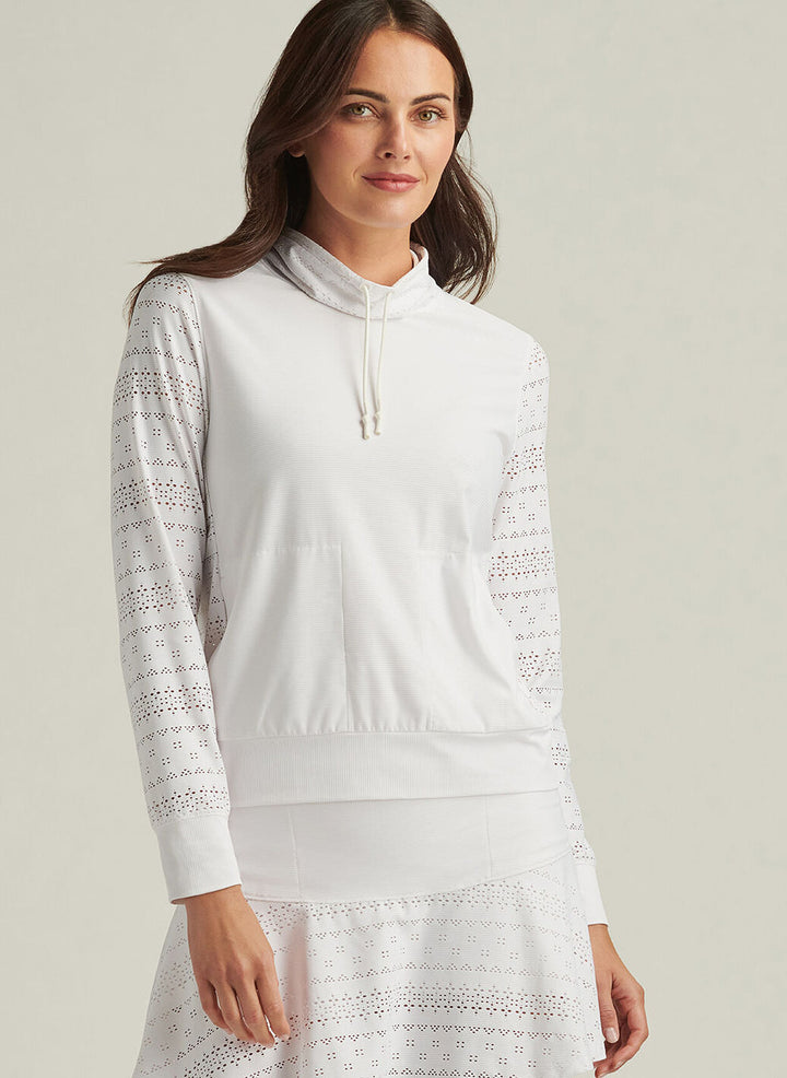 Peter Millar Womens Open Knit Pullover - White