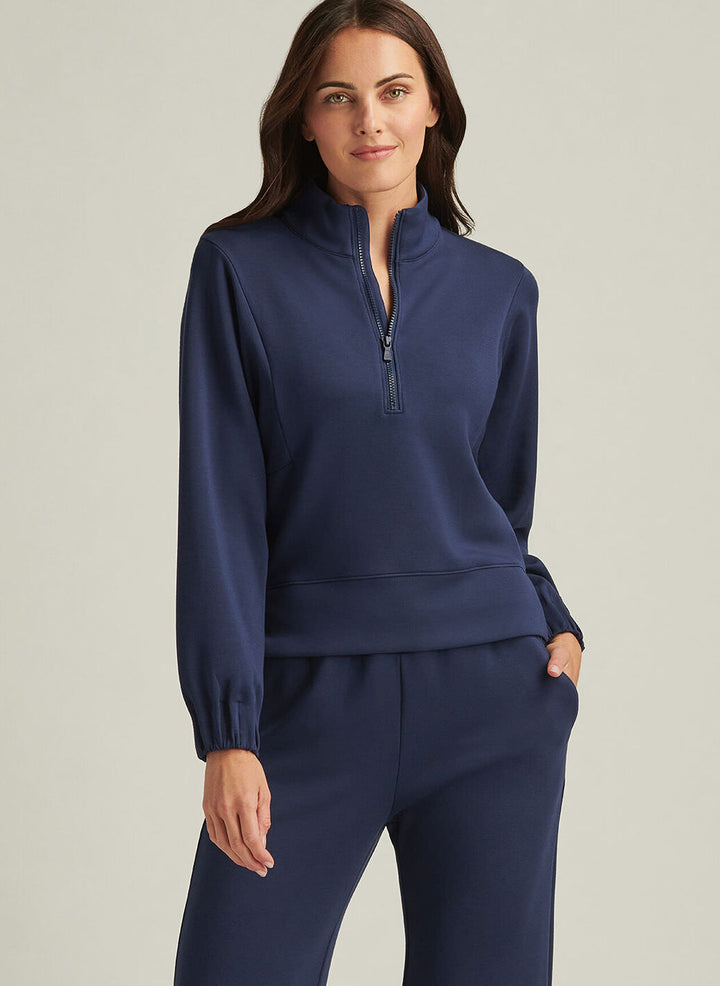 Peter Millar Womens Flora Knit Half-Zip Pullover - Navy