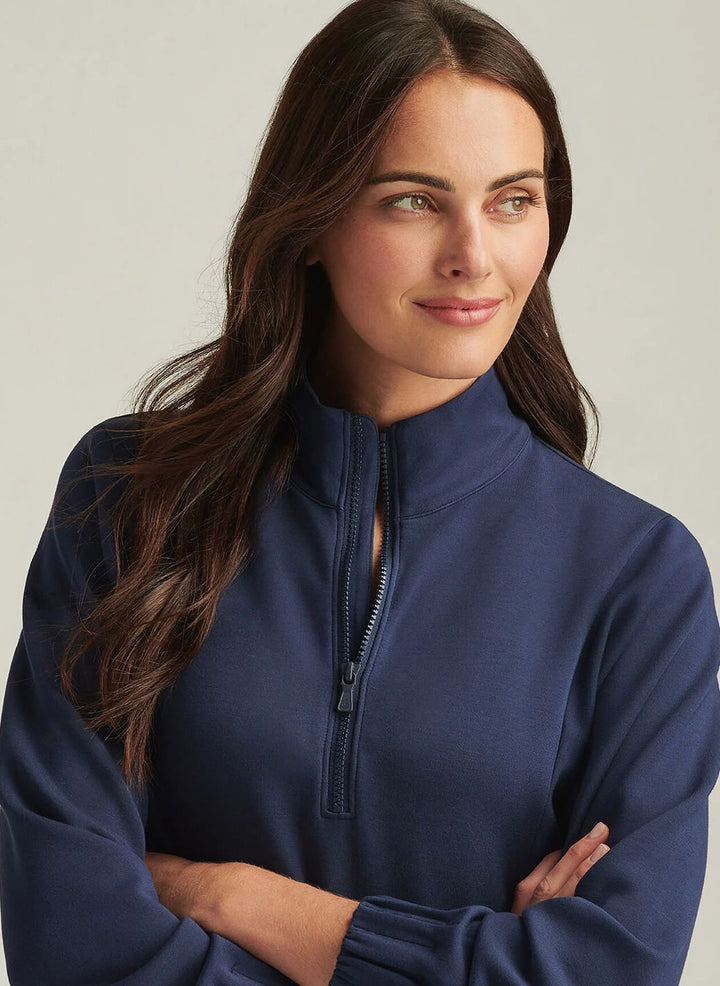 Peter Millar Womens Flora Knit Half-Zip Pullover - Navy