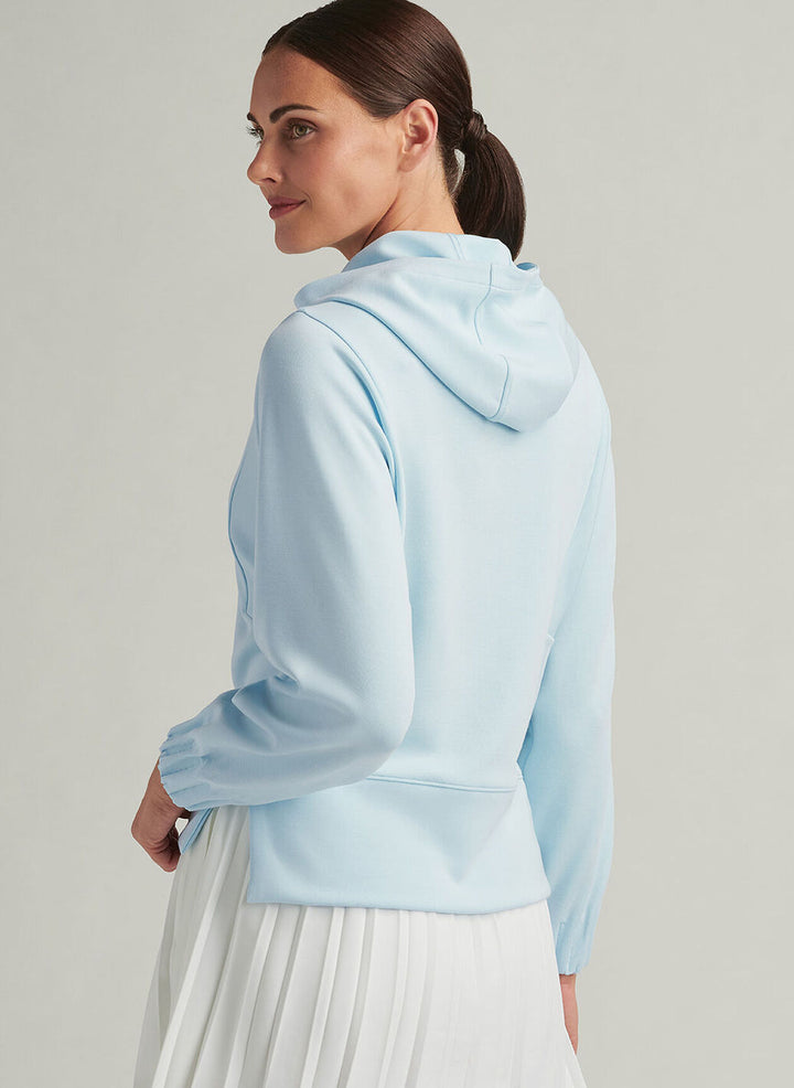 Peter Millar Womens Flora Knit Mélange Hoodie - Skylight