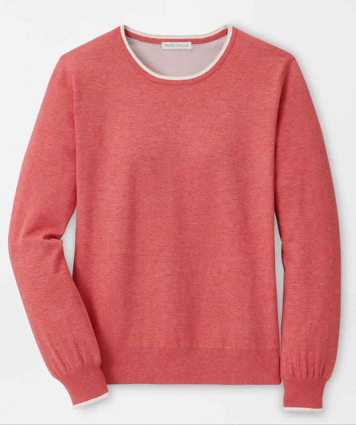 Peter Millar Womens Coolspun Cotton Crewneck - Coral Reef