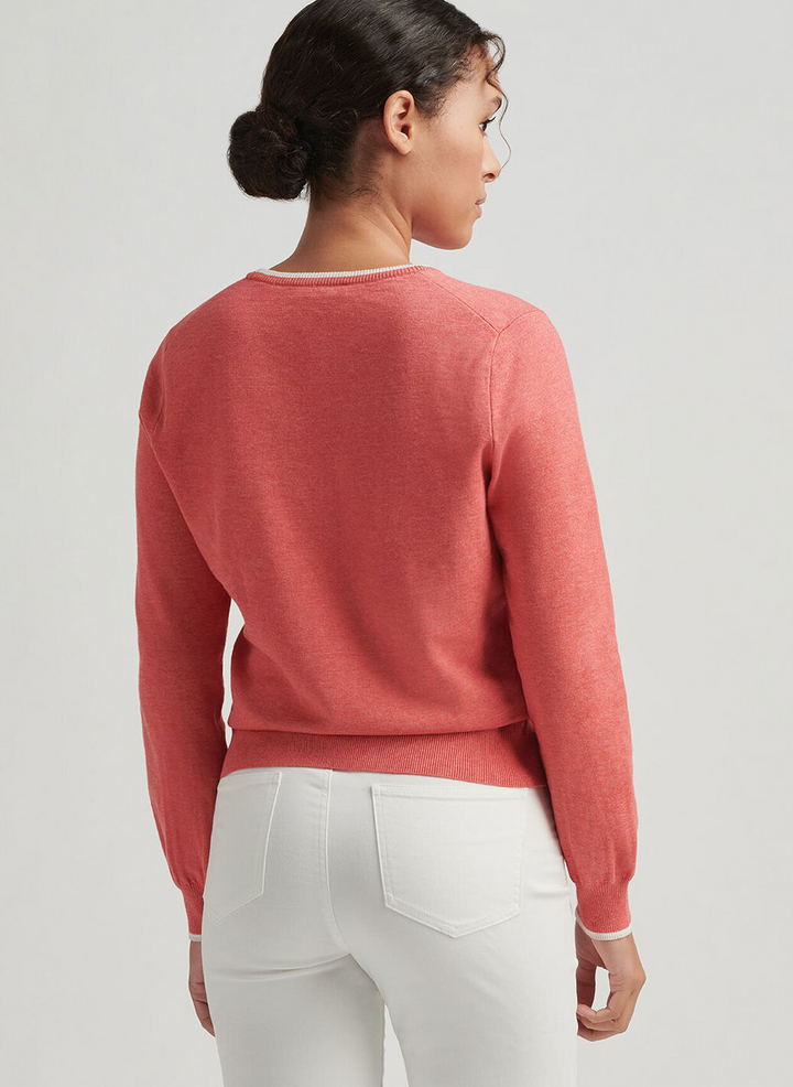 Peter Millar Womens Coolspun Cotton Crewneck - Coral Reef
