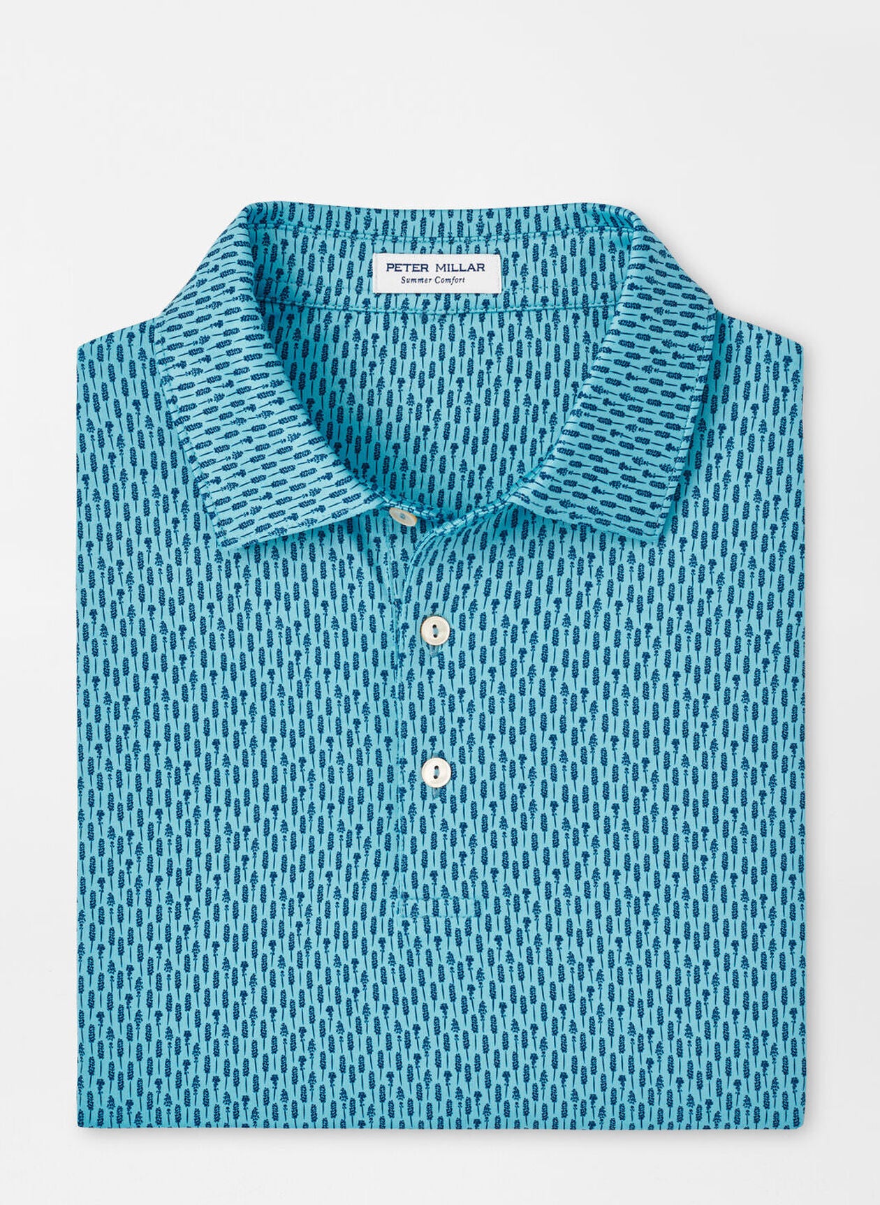 Peter Millar Mens Classic Fit Lavender Fields Performance Jersey Polo