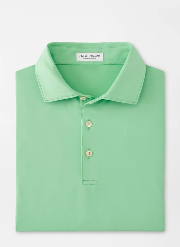 Peter Millar Mens Classic Fit Solid Performance Jersey Polo - Pear Tart