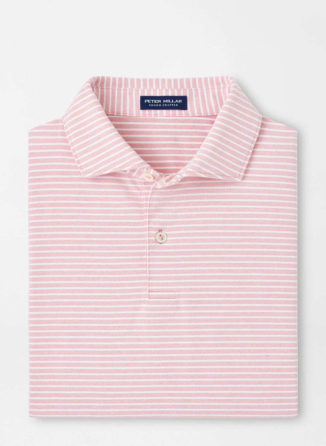 Peter Millar Mens Tailored Fit Albatross Cotton Blend Piqué Polo - Pink Crepe