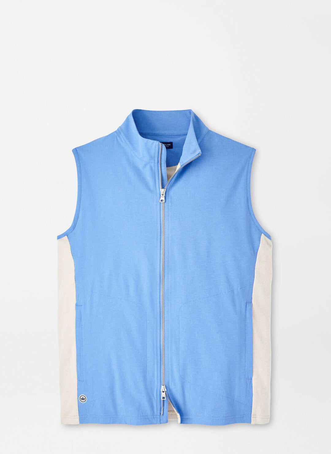 Peter Millar Mens Tailored Fit Solstice Performance Hybrid Full-Zip Vest - Fountain Blue