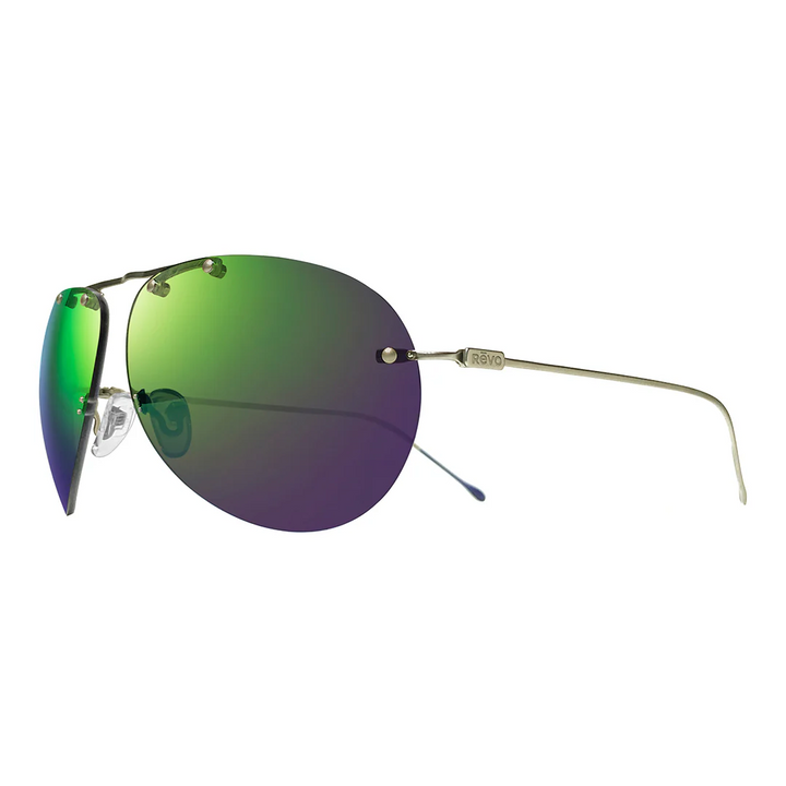 Revo BLACK - Unisex Air 2 Ultra-lightweight Titanium Aviator Polarized Sunglasses - Satin Gunmetal/Evergreen Photochromic